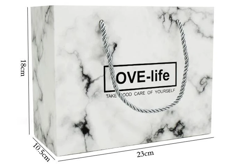 LBSISI Life упаковочная сумка, бумажная Подарочная коробка, сумка с ручками, мраморные ручные сумки, подарок, Dec, любовь, лучшее пожелание, с лентой