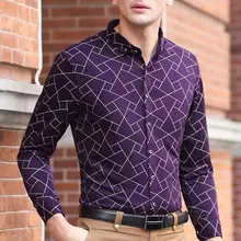 Горячая Весна Мужская Новая мода с длинными рукавами Повседневная мерсеризованная хлопковая Свободная рубашка/M-XXXL