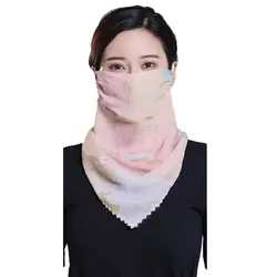 22 стиля модный женский шелковый шарф тонкий сетчатый висящий шейный шарф солнцезащитный Поддельный Воротник открытый шарф-маска на лицо