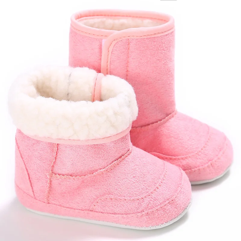 Зимние Нескользящие ботинки на резиновой подошве для детей 0-1 лет, обувь для малышей - Цвет: Арбузно-красный