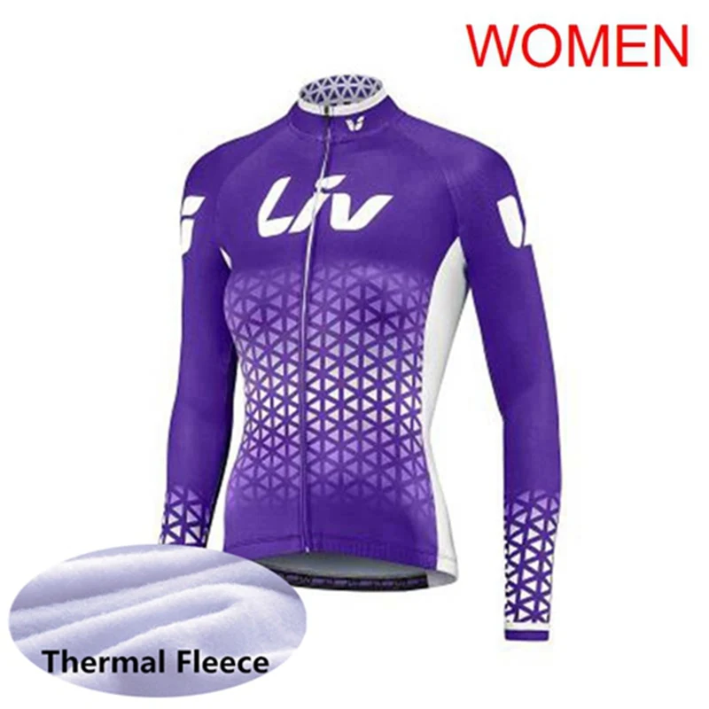 

2019 Women New Cycling Jersey Winter thermal fleece Long Sleeve MTB Bike shirt Road Bicycle Tops Maillot sports uniform Y052002