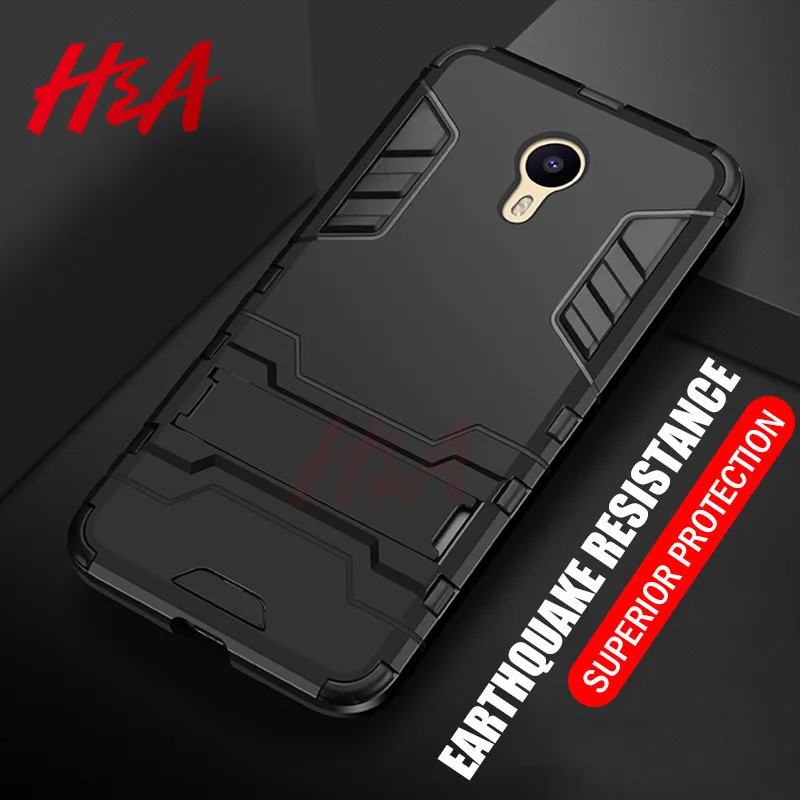 

MEIZU M5C Case Armor Shockproof Stand Silicone Soft Back Cover MEIZU M6 Note Case Meizu M5S A5 M3S M5 M6T MX5 MX6 15 Plus Case