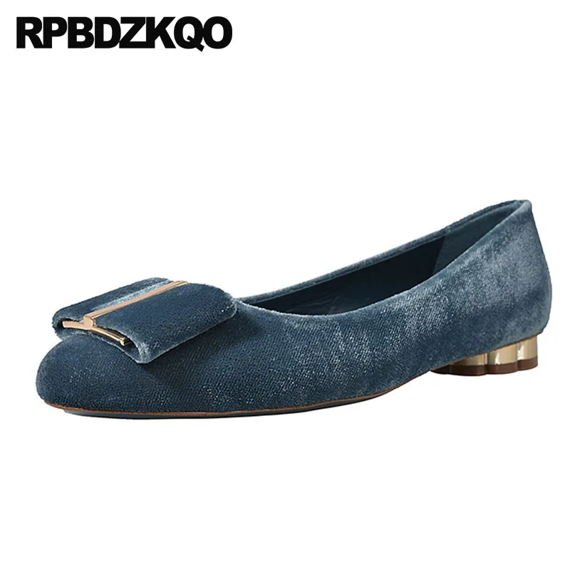 

Chinese Shallow Velvet Suede Women Flats Shoes With Little Cute Bowtie Designer Bow Navy Blue Slip On High Quality 2019 Ladies