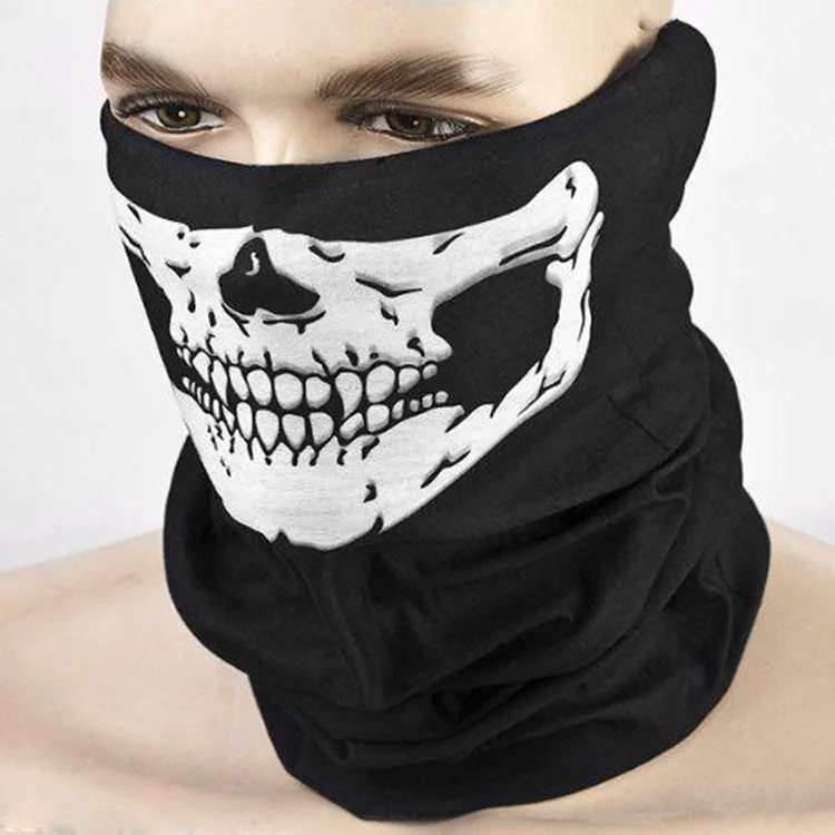 Motorcycle Skull Mask Biker Bicyle Ski Skull Half Face Mask Outdoor Face Shield Balaclava Ghost Scarf Handsome Unisex Masks