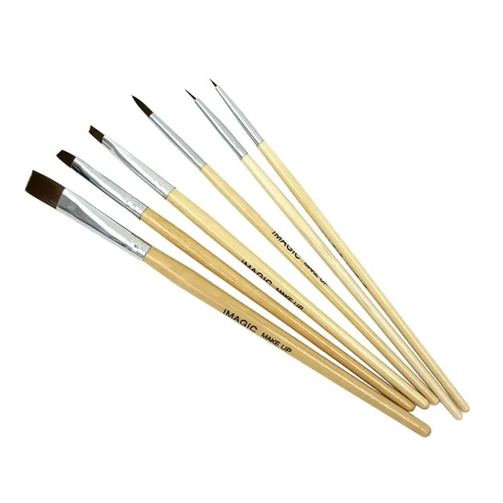 Набор профессиональных кистей для макияжа HobbyLane 6 шт. набор с деревянной ручкой