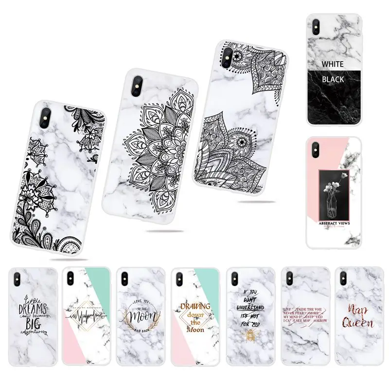 

New marble matte translucent Tpu phone case For iphone Xs Max Xr X Exquisite soft shell For iphone 5 SE 6 6S Plus 7 8 Plus Cases