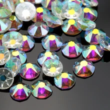 8/8 Superfície De Corte de Vidro Transparente AB Pedra SS16 SS20 SS30 3D Não HotfixRhinestones, 1440 Pcs, 288Pcs Plano Voltar Rhinestone