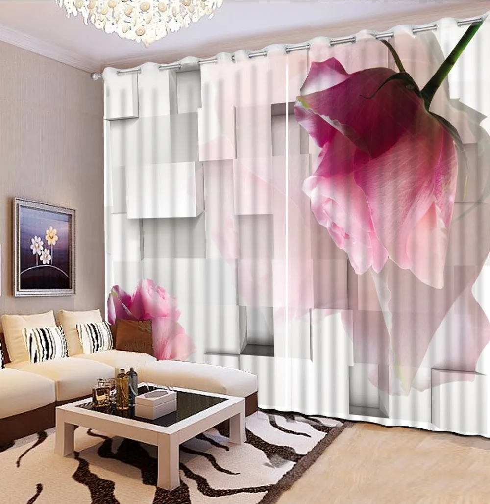 

Photo Customize size curtains for living room 3d stereoscopic flower custom curtains home bedroom decoration