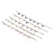 Новые Натуральные пресноводные жемчужные ювелирные браслеты с сердечками DIY браслеты ручной работы 7-8 мм Подарки для женщин