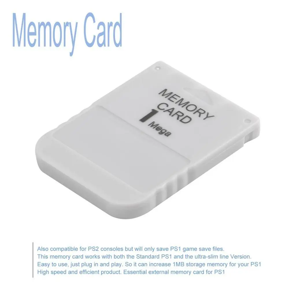 Карта памяти для PS1 1 мега карта памяти для Playstation 1 одна PS1 PSX игра Полезная практичная доступная белая 1 м 1 Мб