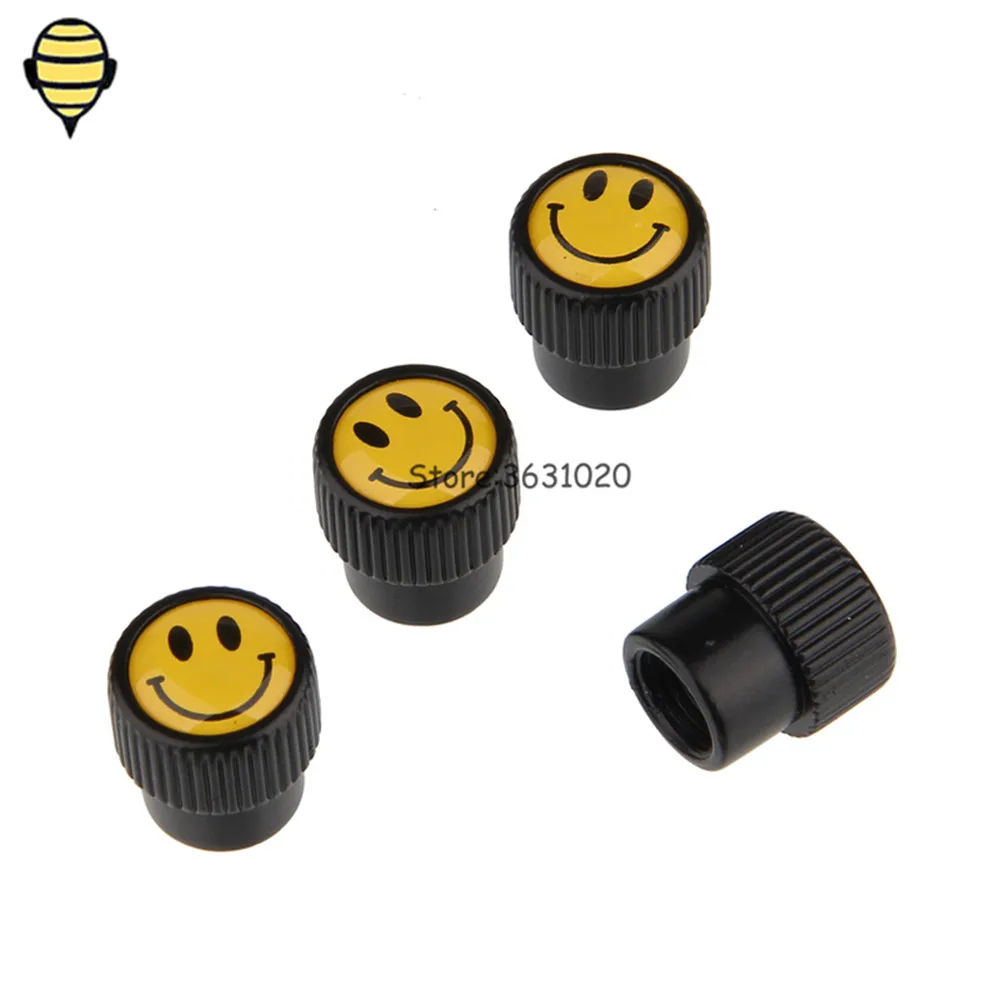 Smiley Logo Valve Caps Car Accessories Wheels Tire Stem Cover for BMW