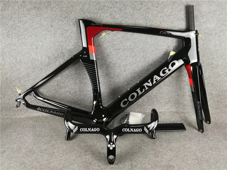 Colnago концепция черный красный карбоновый Дорожный полный велосипед прямое Крепление тормоза Colnago Руль+ седло+ бутылки клетки
