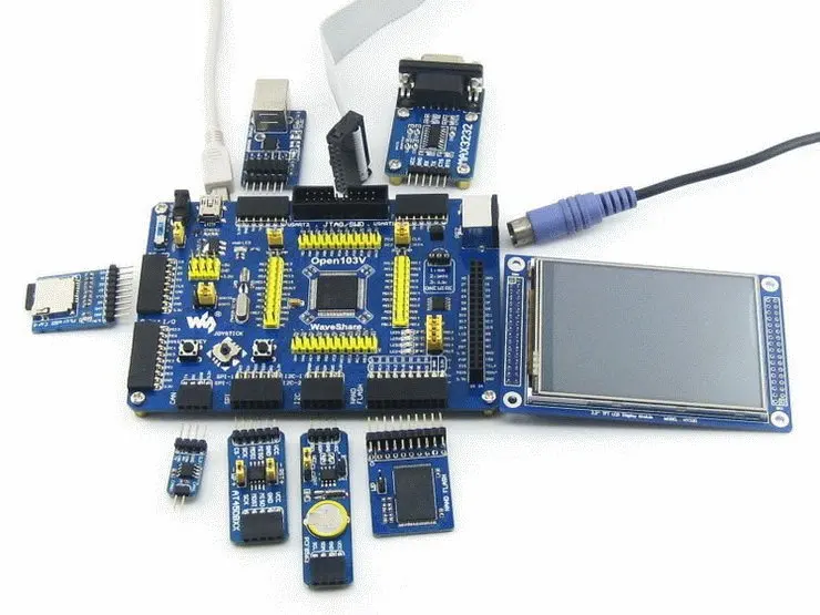 Waveshare STM32 доска STM32F103VET6 STM32F103 ARM Cortex-M3 STM32 макетная плата+ 7 аксессуары модуль комплект = Open103V посылка A