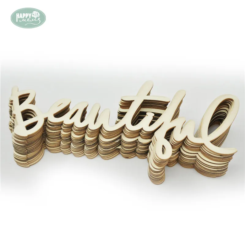 Happymems деревянные буквы 24 шт./лот Beauty Life поделки из натурального дерева винтажный
