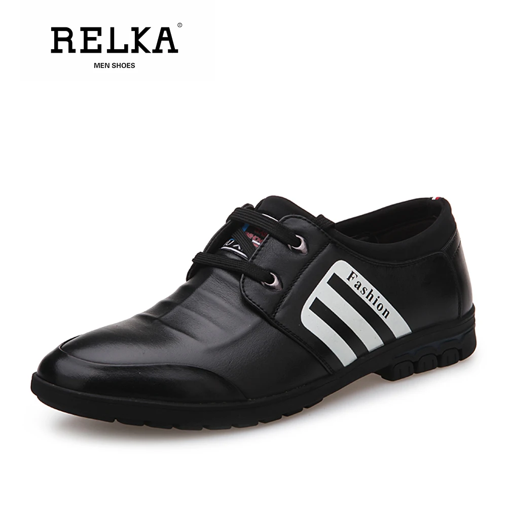 

RELKA Vintage Men Shoes High Quality Genuine Leather Retro Round Toe Soft Heel Shoes Comfortable Casual Vintage Men Shoes N16