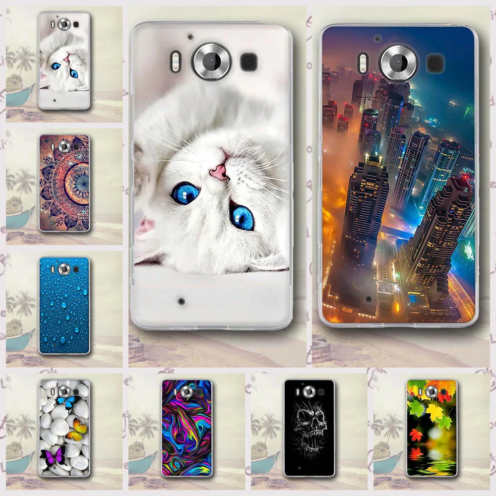 Luxury For Coque Microsoft Lumia 950 Case Back Cover Silicone TPU Soft Capa Nokia Phone Cases Funda 5.2&quot | Мобильные телефоны и