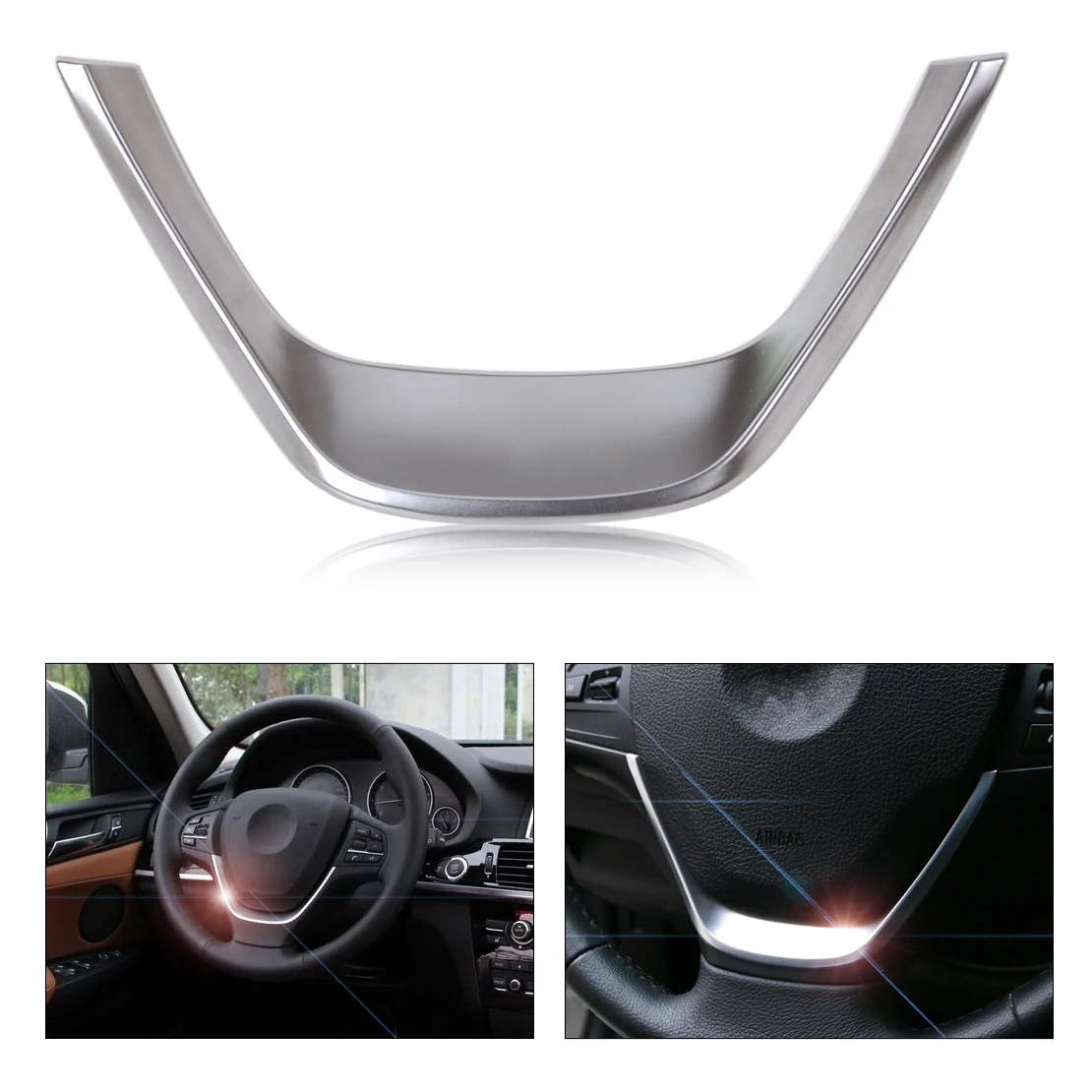 

DWCX car styling Chrome Steering Wheel Cover Trim For BMW 3 Series F30 316i 318d 320d 1 Series F20 114i 116i 118i 2013 +