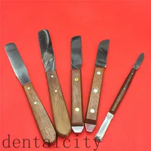 Новая Стоматологическая Лаборатория металлическое лезвие деревянная ручка шпатель техник стоматологические инструменты