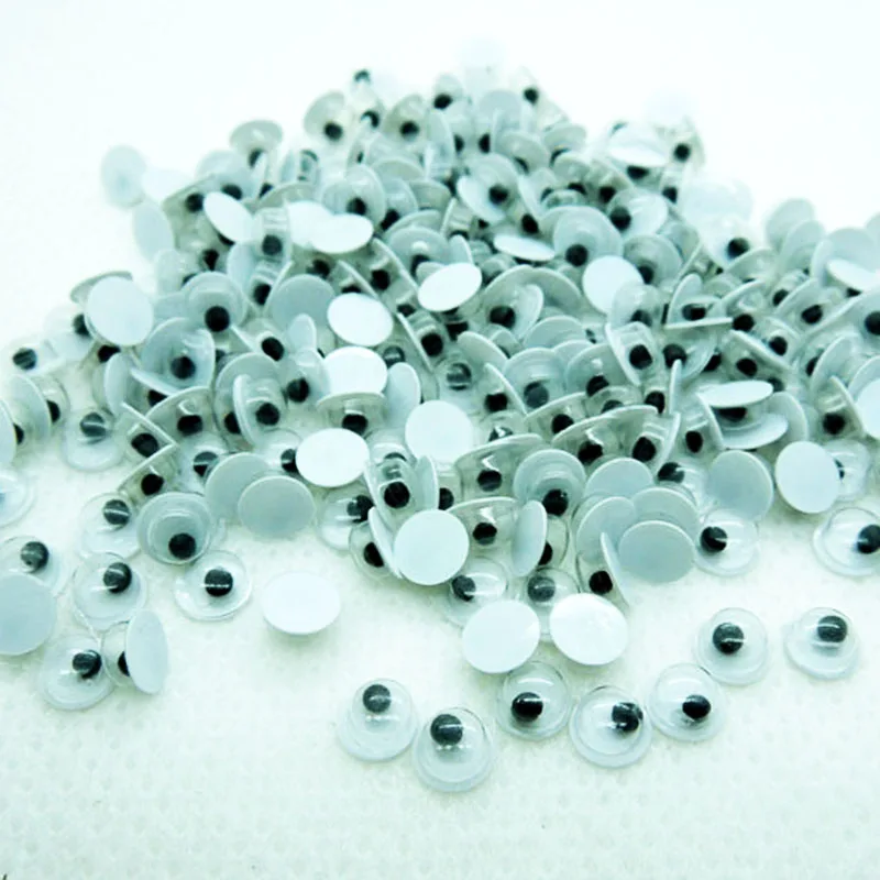 

1000pcs/lot 5mm Hot Sell Round Movable Plastic Doll Wiggly Wobbly Googly Eyes For Toy/Scrapbook Handmade DIY Crafts