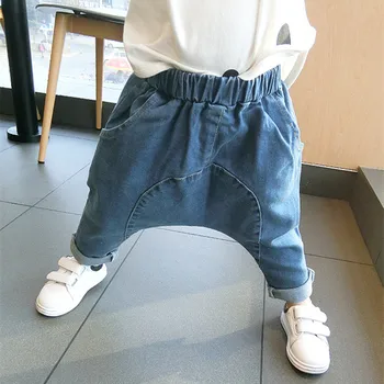 

DFXD Boys Jeans 2018 New Fashion Korean Kids Clothes Soild Color Denim Blue Loose Baby Boys Harlan Pants Toddler Cotton Jeans