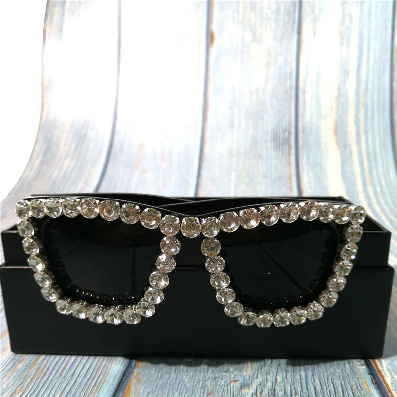 Металлическая Алмазная оправа, модные солнцезащитные очки для женщин, брендовые дизайнерские новые блестящие солнцезащитные очки со стразами для мужчин, UV400 очки в большой оправе FML