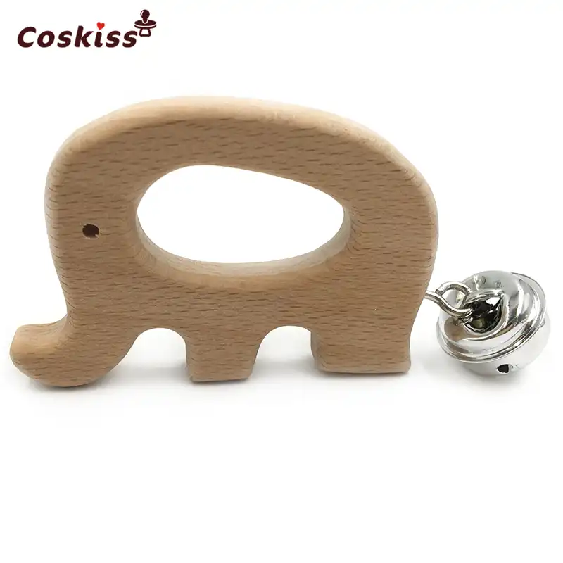 wooden elephant teether