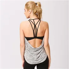 Новая сексуальная красота назад Спортивная футболка для занятий йогой фитнес жилет 2in1спортивный бюстгальтер для йоги с нагрудной подкладкой