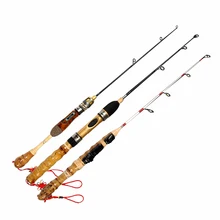 Удилище для подледной рыбалки, 2 секции, удилище для приманки, ультра-светильник, 3 материала, углеродное/бамбуковое/металлическое удилище, портативное удилище, 49,5 см, 60,5 см, 60 см