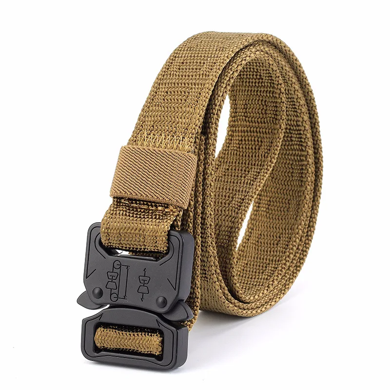2018 N men's canvas belt Metal insert buckle military nylon Training