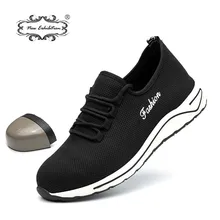 Новинка; модная мужская обувь для выставки; легкая защитная обувь; дышащая обувь со стальным носком; Рабочая обувь; мужские повседневные кроссовки