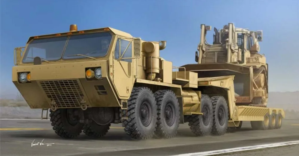 Trumpeter 01055 1/35 M983A2 HEMTT Tractor w/M870A1 Semi-Trailer Assembly Model