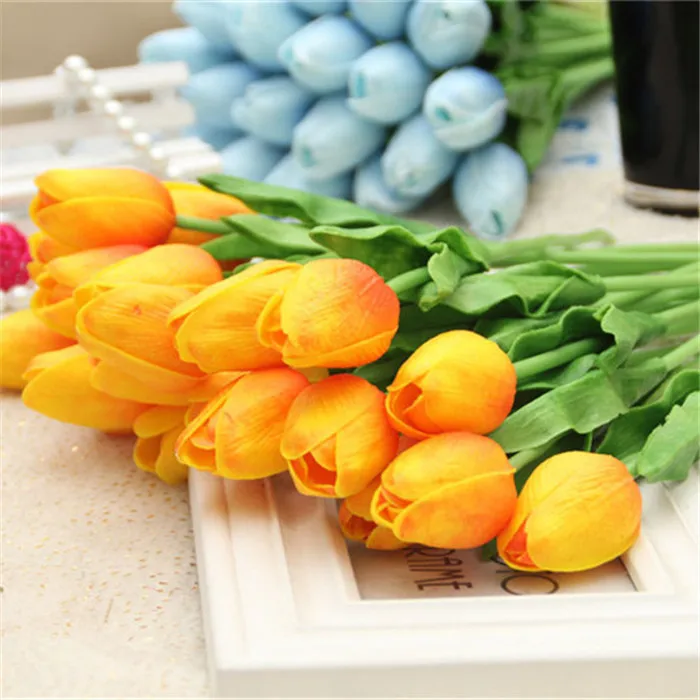 1 шт. Искусственные Красные тюльпаны шелковые искусственные цветы тюльпаны для украшения дома партия искусственных цветов для свадьбы букеты из тюльпанов - Цвет: Tulip D5 Orange