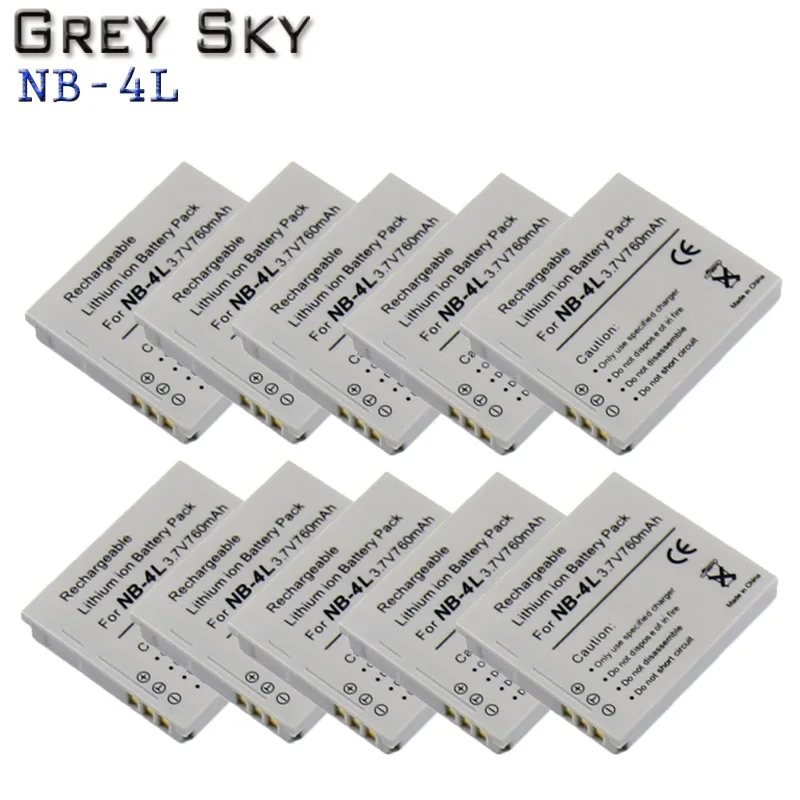 

True capacity 760mAh NB-4L NB4L NB 4L Battery Bateria for Canon IXUS 30 40 50 55 60 65 80 100 PowerShot SD1000 1100 Camera L10