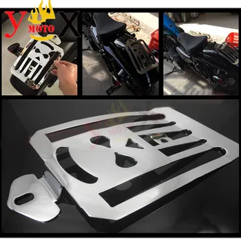 

New Modified Chrome Skull Rear Luggage Rack Cargo Shelf Fender Support Carrier Bracket For Harley XL 883 1200 XL883N XL1200N 48