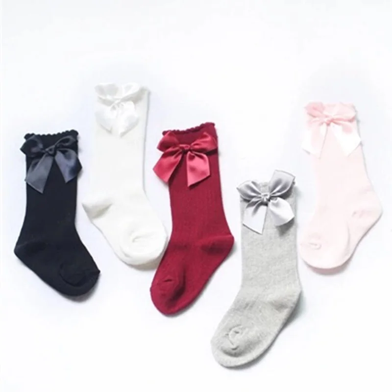 DreamShining 1 Pair Baby Non slip Socks Cute Bowknot Princess Long Baby
