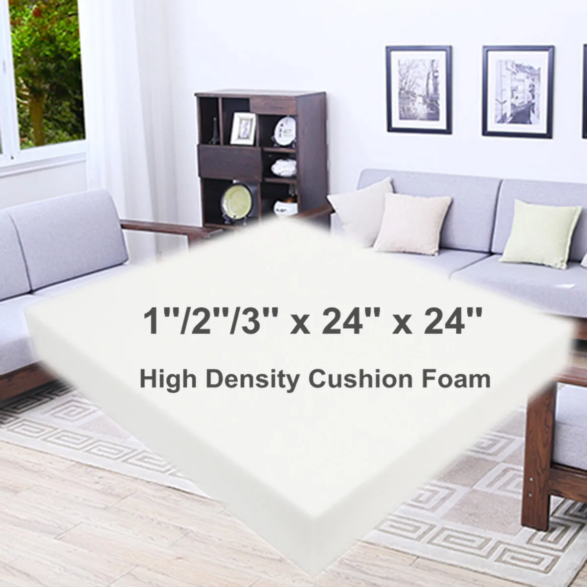 Высокая плотность квадратной обивки пенные подушки сиденья дивана Замена экологически чистый диван пены лист резки на любой размер 24x24 дюймов