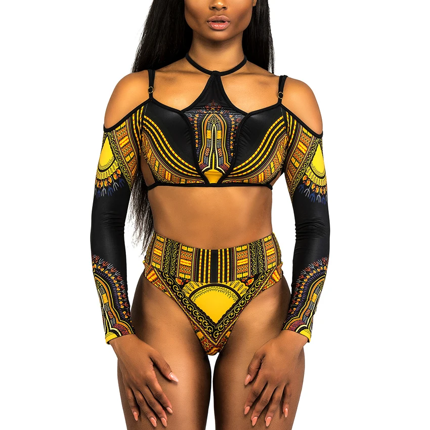 AI'MAGE Bikini Dames Set Hoge Taille Badmode Bloemenpatroon Tweedelig