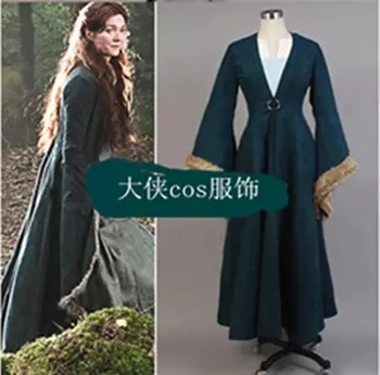 

2017 Rights game Pro winter city lady lady Caitlin cosplay aristocratic dress windbreaker ink green suit Aristocratic clothes
