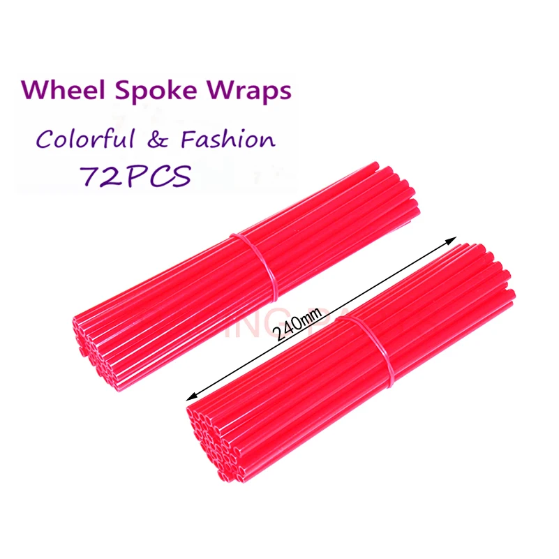 

72 piezas 24 cm Off Road motocicleta rueda manga decorativa rueda de alambre de acero Multicolor acero decorativo carcasa acceso