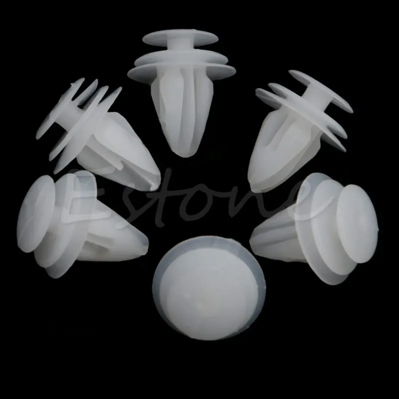 

20 Pcs Universal 9mm Car Hole White Plastic Rivets Fastener Door Fender Bumper Clip