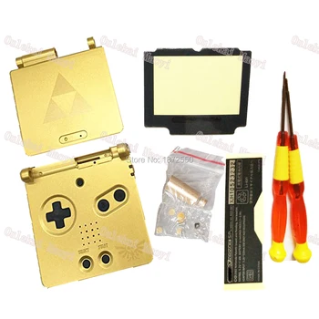 

Hot Gold Color Housing For NintendoGameboyAdvance SP GBASP Housing Shell Limited Edition for CerdaZelda Scerda With LENS Buttons