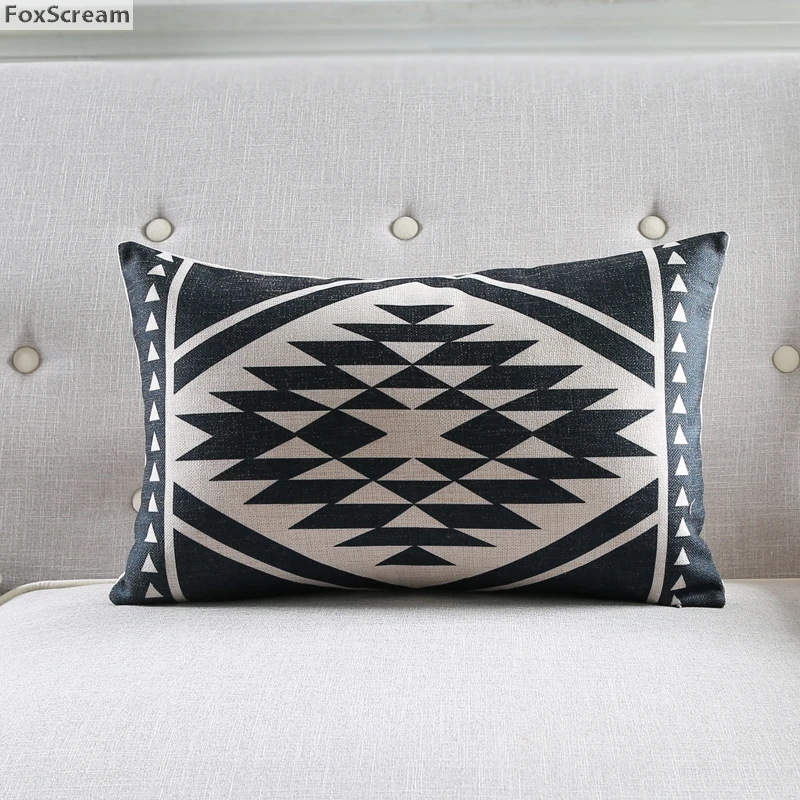 Домашняя текстильная подушка, чехол для домашнего декора, геометрические наволочки для подушек, черный и белый декоративный чехол на подушки, диванная подушка - Цвет: 11 30x50cm