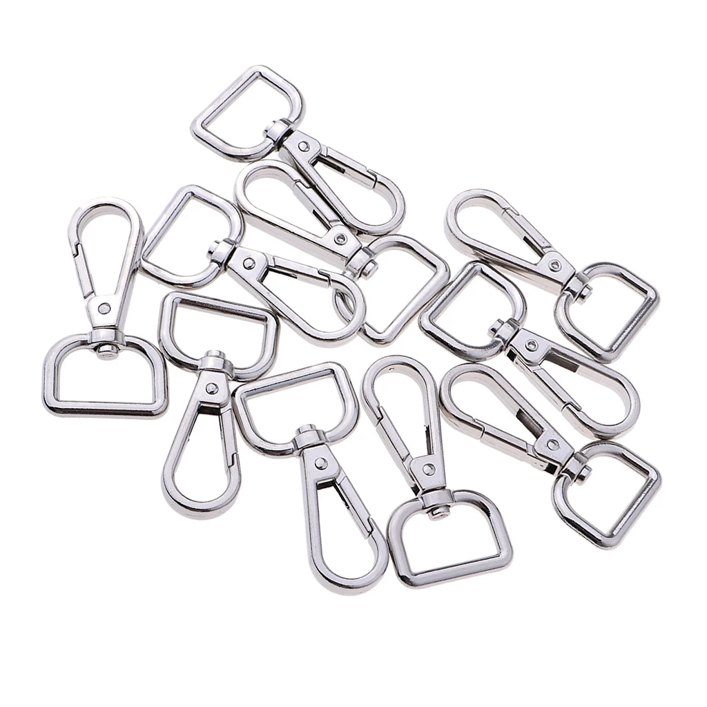 MagiDeal 10Pcs Alloy Swivel Clasps Snap Keychain Ring Hook Clip Key Holder for Men and Women for KeysLanyards