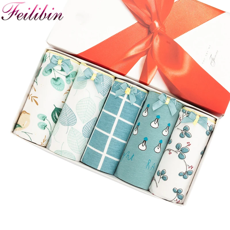 

Feilibin 5Pieces/lot Panties Women Underwear Sexy Cotton Cute Girls Lingerie Seamless Female Briefs Comfort Women Cute Intimates