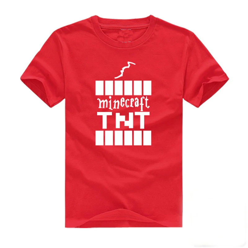 sandbox game Creeper minecraft block Print Men Letter print T Shirt Summer Autumn Cotton T Shirt