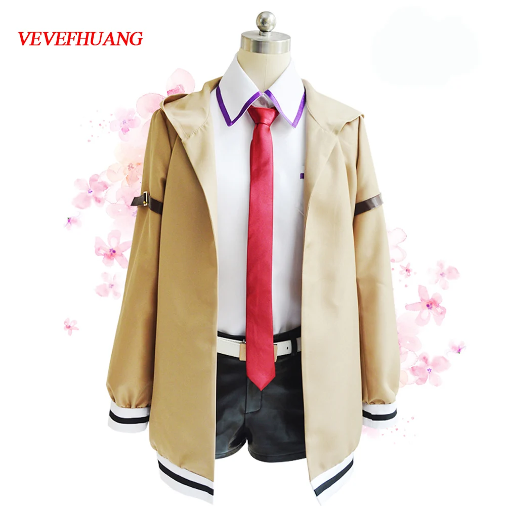 VEVEFHUANG Steins ворота Косплей Костюм японский аниме косплей Makise Kurisu куртка пальто