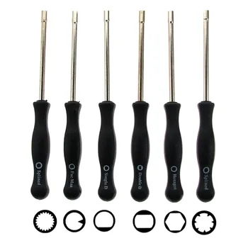 

Splined Screwdriver Set 6 Pcs Carburetor Adjustment Repair Tool Pac Man Single D Double D Hexagon Hex Socket 21-Teeth Hand tools