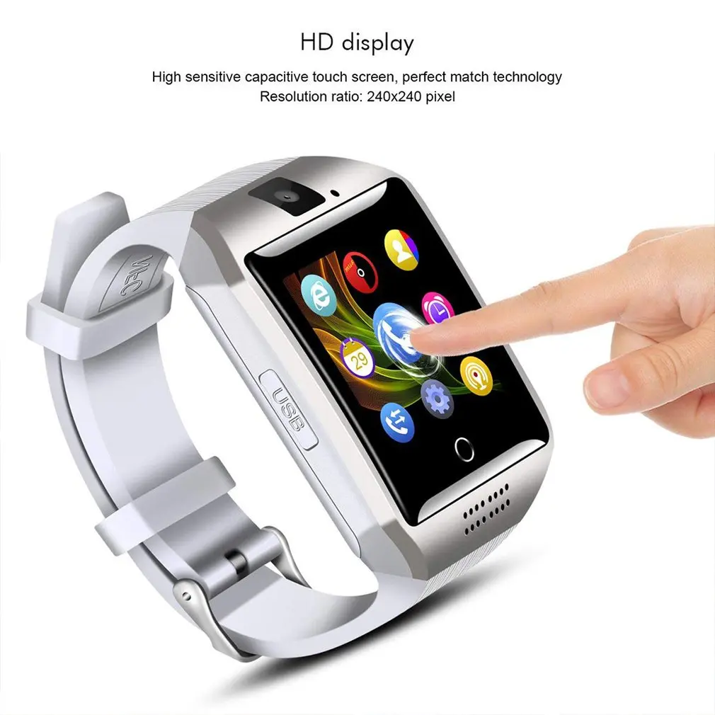 

Q18 Smart Watch Multi-Language Sim Card Curved Touch Screen Phone Call Smartband For Women Men Sport Wristwatches Clock