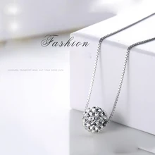 Silver Color Pendant Necklace Female Short Design Crystal Shambhala Ball Chain Pendant Necklace for Women Brief Anti-Allergic lelady crystal necklace original design women pendant