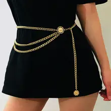Multi-layer Waist Chain Women Alloy Exaggerated Body Chain Fashion Sexy Multi-layered Retro Tassels Waist Belt Chain gorgeous layered geometric body chain for women
